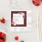 Serviette En Papier Cadre de fleurs d'automne (En situation)