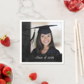 Serviette En Papier Cadre de graduation en cuir noir (En situation)