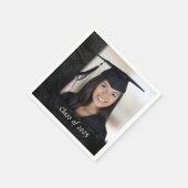 Serviette En Papier Cadre de graduation en cuir noir (Coin)