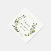 Serviette En Papier Cadre de mariage géométrique eucalyptus moderne (Coin)