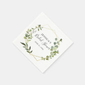 Serviette En Papier Cadre de mariage géométrique eucalyptus moderne (Coin)