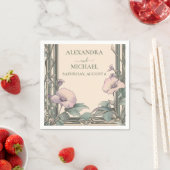 Serviette En Papier Cadre de mariage lavande poussiéreux (En situation)