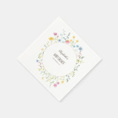 Serviette En Papier Cadre de prairie Fleur sauvage aquarelle (Coin)