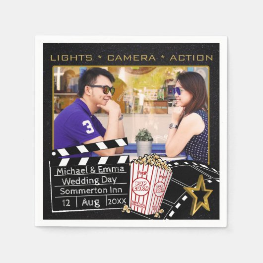 Serviette En Papier Cadre d'Étoile de film personnalisé (Devant)