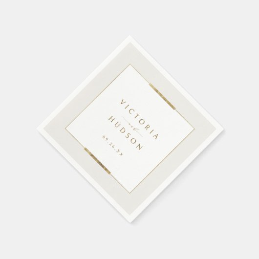 Serviette En Papier Cadre Elégance Simple Moderne Classique Mariage (Coin)