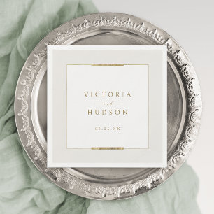 Serviette En Papier Cadre Elégance Simple Moderne Classique Mariage