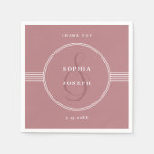 Serviette En Papier Cadre élégant | Dusty Rose Mariage (Devant)