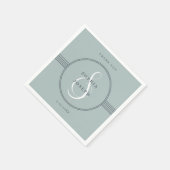 Serviette En Papier Cadre élégant | Naples Mariage en verre de mer (Coin)