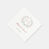 Serviette En Papier Cadre floral Monogrammes Mariages religieux (Coin)