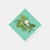 Serviette En Papier Cadre floral tropical personnalisé | Serviette de  (Coin)