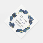 Serviette En Papier Cadre moderne Deep Indigo Blue et Gold (Coin)