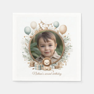 Serviette En Papier Cadre photo Lion Cub pour les fêtes d'anniversaire