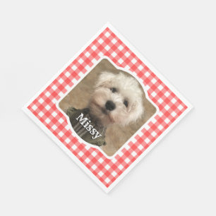 Serviette En Papier Cadre Photo Personnalisé Pays Buffalo Rouge Check 