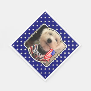 Serviette En Papier Cadre photo personnalisé USA American Flag Patriot