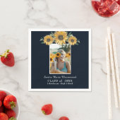 Serviette En Papier Cadre photo tournesol Moderne graduation rustique (En situation)