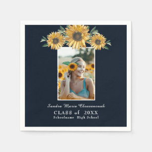 Serviette En Papier Cadre photo tournesol Moderne graduation rustique