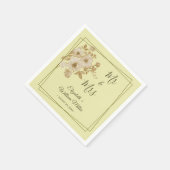 Serviette En Papier Cadre rose - Mariage jaune céleste (Coin)