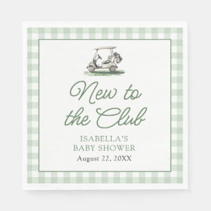Serviette En Papier Cadre Vert Sauge Golf Nouveau au Club Baby Shower