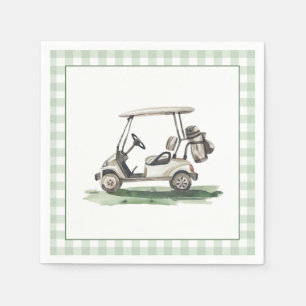 Serviette En Papier Cadre Vert Sauge Golf Nouveau au Club Baby Shower