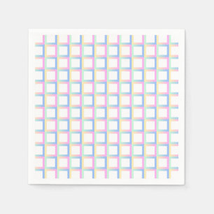 Serviette En Papier Cadres de Motif blanc symétrique À damiers dégradé