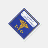 Serviette En Papier Caduceus Blue & Gold Médicale School Graduation (Coin)