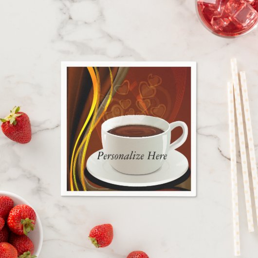 Serviette En Papier Café Art (En situation)