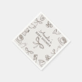 Serviette En Papier Cafe Bebe Baby Shower à l'arc Bow  (Coin)
