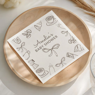 Serviette En Papier Café Bébé Baby Shower Genre Neutre