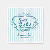 Serviette En Papier Café Bébé Baby shower moderne Blue Boy (Devant)