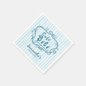 Serviette En Papier Café Bébé Baby shower moderne Blue Boy (Coin)