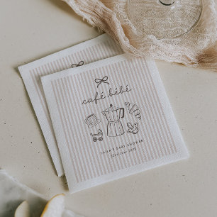 Serviette En Papier Cafe Bebe Home Coffee Baby Shower Rayé