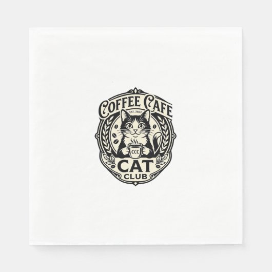 Serviette En Papier Café Café Chat Drôle Chat Graphique - Café Café Ca (Devant)