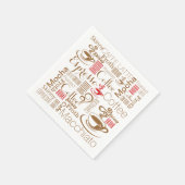 Serviette En Papier Café chic brun rouge (Coin)