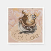 Serviette En Papier Café Coffee Cat   (Devant)