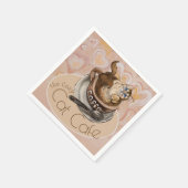 Serviette En Papier Café Coffee Cat   (Coin)