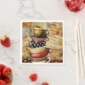 Serviette En Papier Café Cups Divine Napkin (En situation)