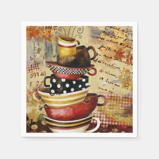 Serviette En Papier Café Cups Divine Napkin (Devant)