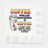 Serviette En Papier Café épelé à l'envers (Devant)