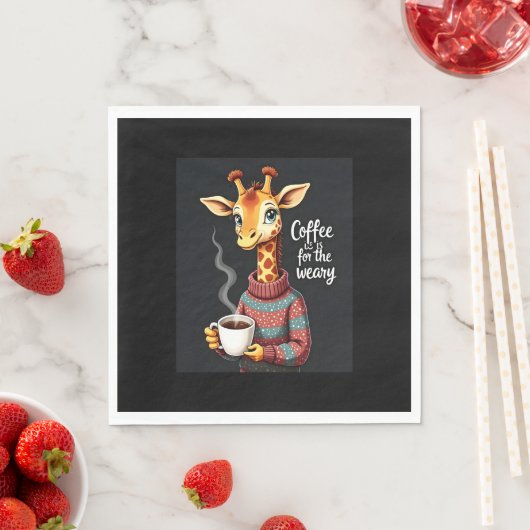 Serviette En Papier Café est pour Weary Funny Giraffe Lover café (En situation)