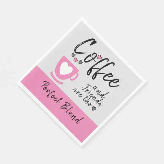 Serviette En Papier Café et amis parfait mélange rose (Coin)