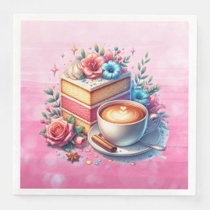 Serviette En Papier Café et gâteau d'anniversaire Personnalisé