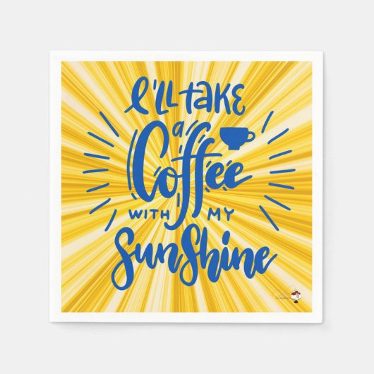 Serviette En Papier Café et soleil (Devant)