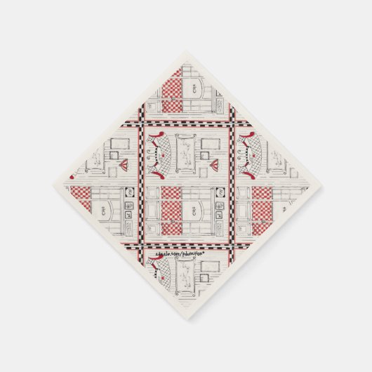 Serviette En Papier Café français (Coin)