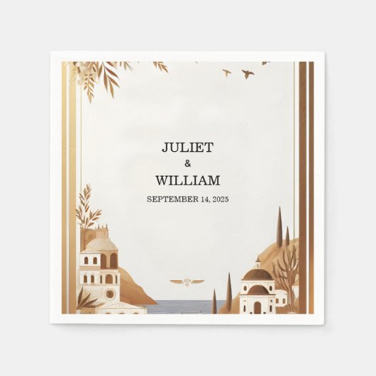 Serviette En Papier Café italien toscan Sorrento Mariage Décontracté (Devant)