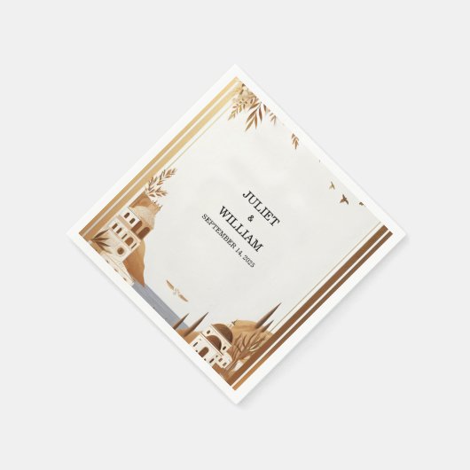 Serviette En Papier Café italien toscan Sorrento Mariage Décontracté (Coin)