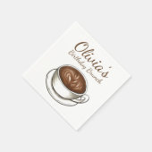 Serviette En Papier Café Latte Cappuccino Anniversaire Fête Brunch (Coin)