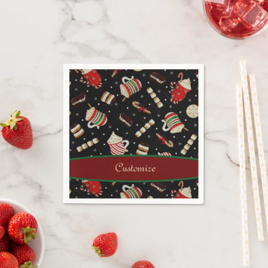 Serviette En Papier Café Latte Christmas Café Napkin (En situation)
