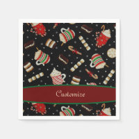 Café Latte Christmas Café Napkin