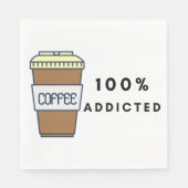 Serviette En Papier Café Lover Design 100% Addicted Caféine (Devant)
