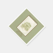 Serviette En Papier café mariage extérieur vert romantique (Coin)